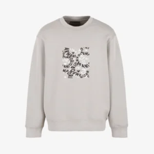 Men Full Sleeve Printed Sweet Shirt - Gray